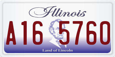 IL license plate A165760