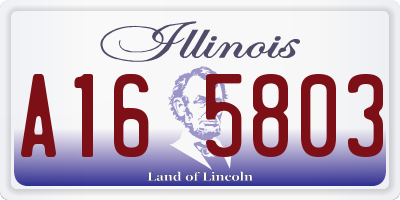 IL license plate A165803