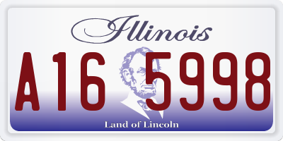 IL license plate A165998