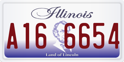 IL license plate A166654
