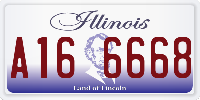 IL license plate A166668