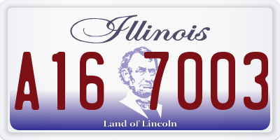 IL license plate A167003