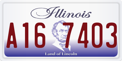 IL license plate A167403