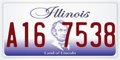IL license plate A167538