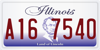 IL license plate A167540