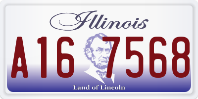IL license plate A167568