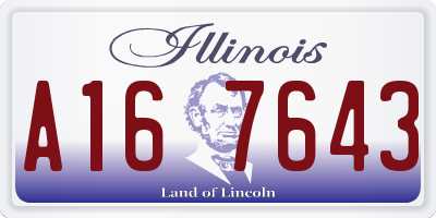 IL license plate A167643