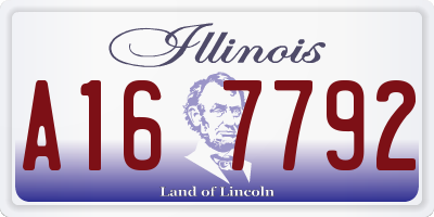 IL license plate A167792