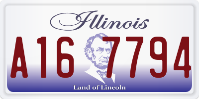 IL license plate A167794