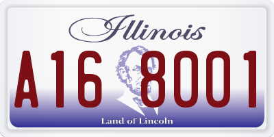 IL license plate A168001
