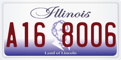 IL license plate A168006