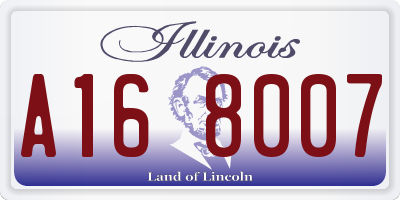 IL license plate A168007