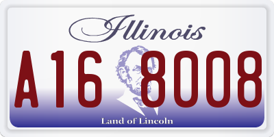 IL license plate A168008