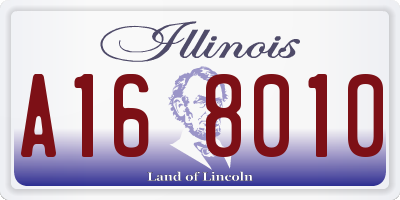 IL license plate A168010
