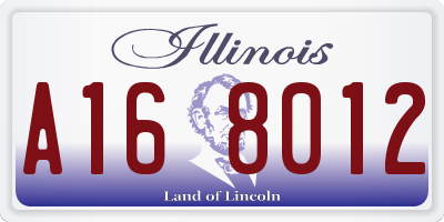 IL license plate A168012