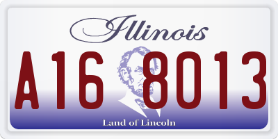 IL license plate A168013
