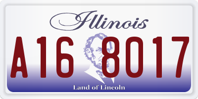 IL license plate A168017