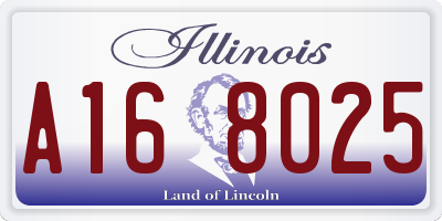 IL license plate A168025