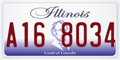 IL license plate A168034