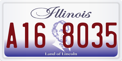 IL license plate A168035