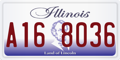 IL license plate A168036