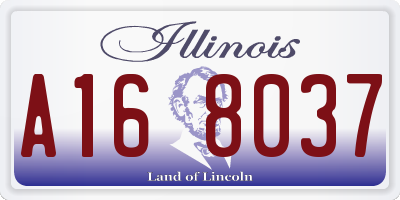 IL license plate A168037