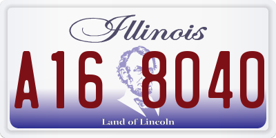 IL license plate A168040