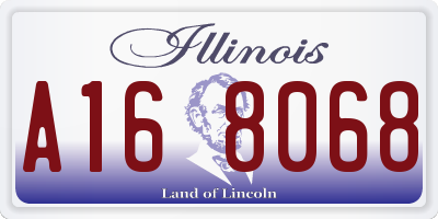 IL license plate A168068
