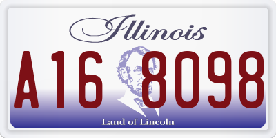 IL license plate A168098