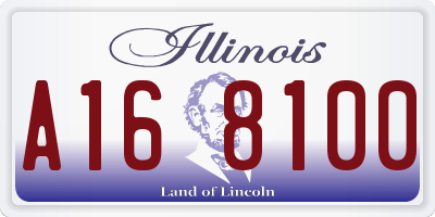 IL license plate A168100