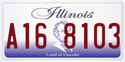 IL license plate A168103