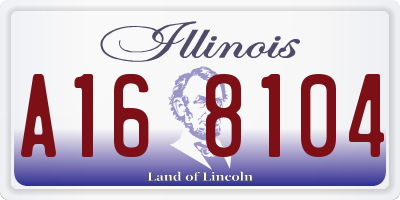 IL license plate A168104