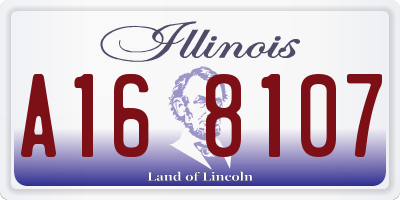 IL license plate A168107