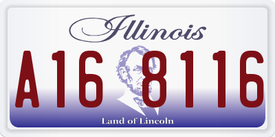 IL license plate A168116