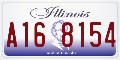 IL license plate A168154