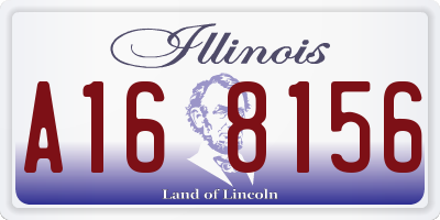 IL license plate A168156