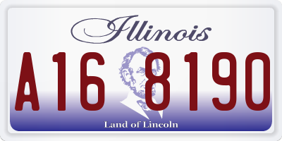 IL license plate A168190