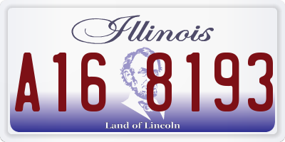 IL license plate A168193