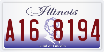IL license plate A168194