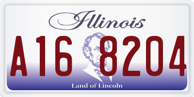 IL license plate A168204
