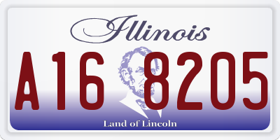 IL license plate A168205