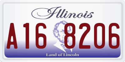 IL license plate A168206