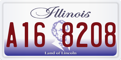 IL license plate A168208
