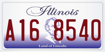 IL license plate A168540
