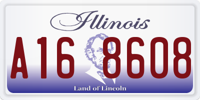 IL license plate A168608