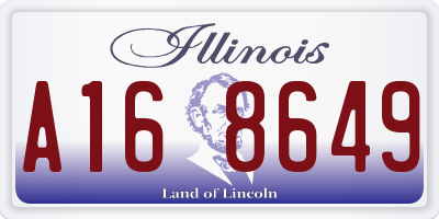IL license plate A168649