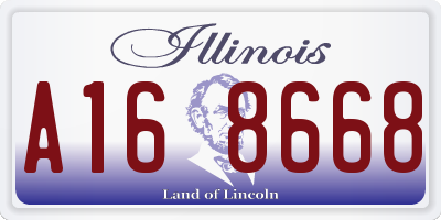 IL license plate A168668