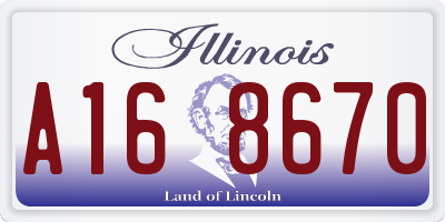 IL license plate A168670