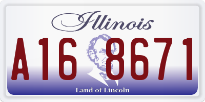 IL license plate A168671