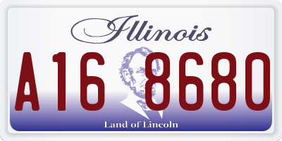 IL license plate A168680